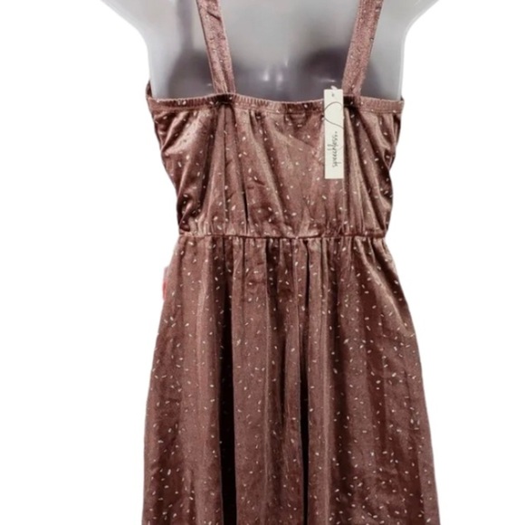 Speechless Velvet Skater Dress Fit & Flare Mauve Silver Dots L NWT $59 - Picture 11 of 11